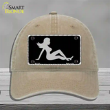 Mud Flap Girl Sillouette Novelty License Plate Hat Unconstructed Cotton / Khaki