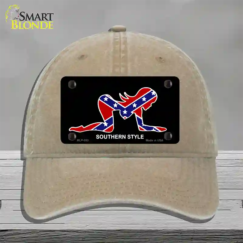 Southern Style Sexy Novelty License Plate Hat Unconstructed Cotton / Khaki