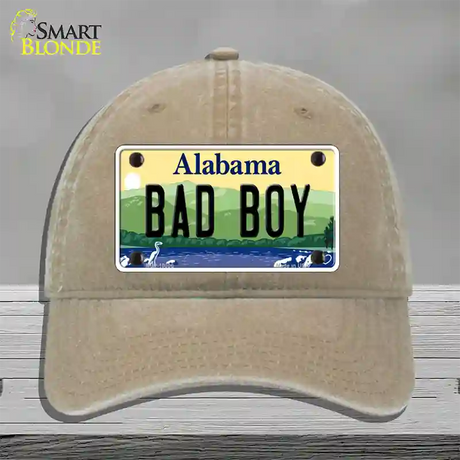 Bad Boy Alabama Novelty License Plate Hat Unconstructed Cotton / Khaki