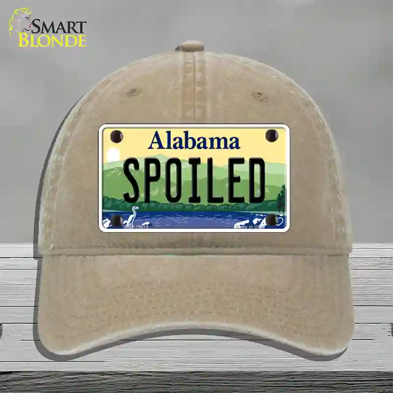 Spoiled Alabama Novelty License Plate Hat Unconstructed Cotton / Khaki