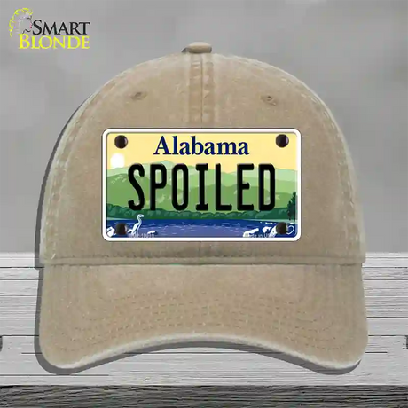 Spoiled Alabama Novelty License Plate Hat Unconstructed Cotton / Khaki