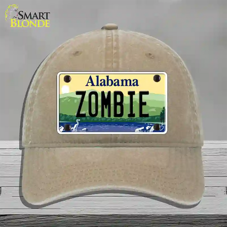 Zombie Alabama Novelty License Plate Hat Unconstructed Cotton / Khaki