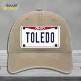 Toledo Ohio Novelty License Plate Hat Unconstructed Cotton / Khaki