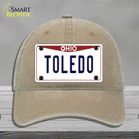 Toledo Ohio Novelty License Plate Hat Unconstructed Cotton / Khaki