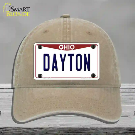 Dayton Ohio Novelty License Plate Hat Unconstructed Cotton / Khaki