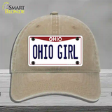 Ohio Girl Ohio Novelty License Plate Hat Unconstructed Cotton / Khaki