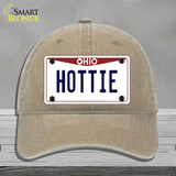 Hottie Ohio Novelty License Plate Hat Unconstructed Cotton / Khaki