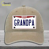 Grandpa Ohio Novelty License Plate Hat Unconstructed Cotton / Khaki