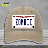 Zombie Ohio Novelty License Plate Hat Unconstructed Cotton / Khaki