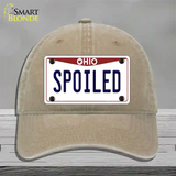 Spoiled Ohio Novelty License Plate Hat Unconstructed Cotton / Khaki