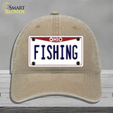 Fishing Ohio Novelty License Plate Hat Unconstructed Cotton / Khaki