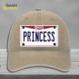 Princess Ohio Novelty License Plate Hat Unconstructed Cotton / Khaki