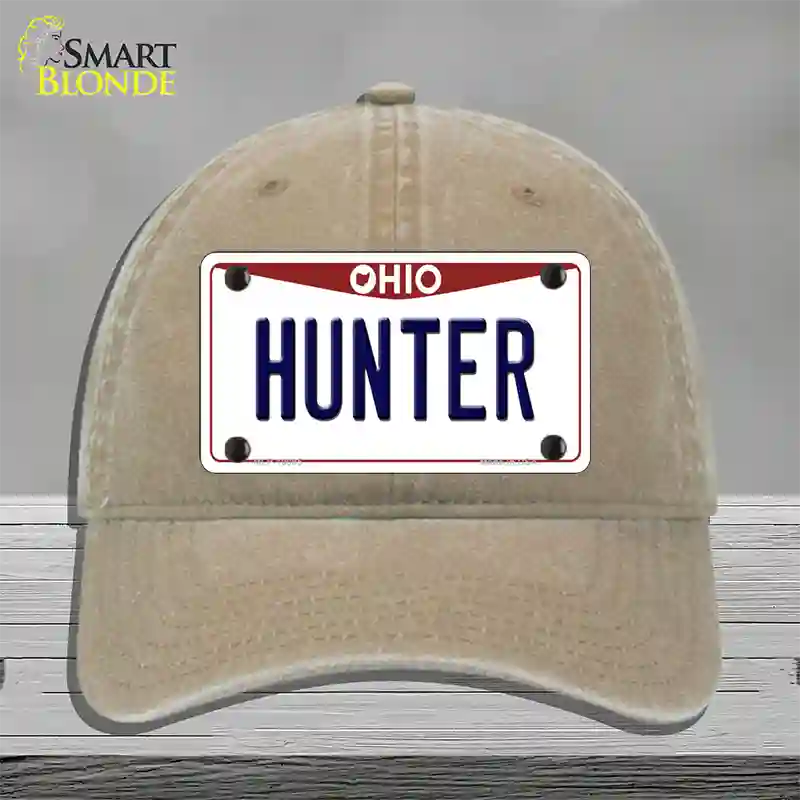 Hunter Ohio Novelty License Plate Hat Unconstructed Cotton / Khaki