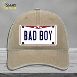 Bad Boy Ohio Novelty License Plate Hat Unconstructed Cotton / Khaki