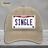 Single Ohio Novelty License Plate Hat Unconstructed Cotton / Khaki