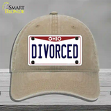 Divorced Ohio Novelty License Plate Hat Unconstructed Cotton / Khaki