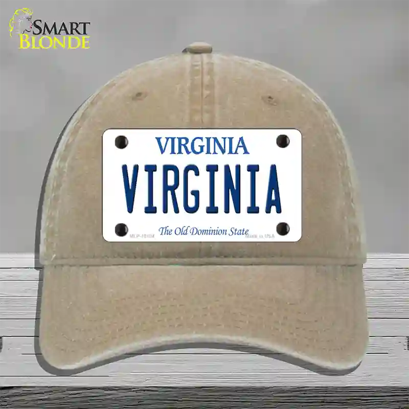 Virginia Old Dominion Novelty License Plate Hat Unconstructed Cotton / Khaki