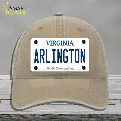 Arlington Virginia Novelty License Plate Hat Unconstructed Cotton / Khaki