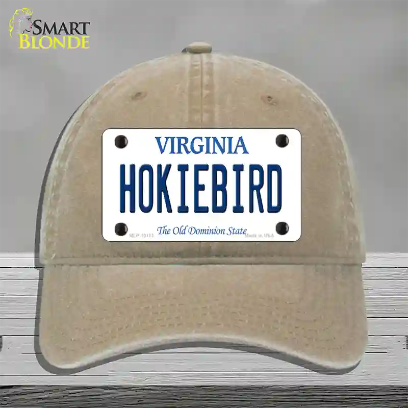 Hokiebird Virginia Novelty License Plate Hat Unconstructed Cotton / Khaki