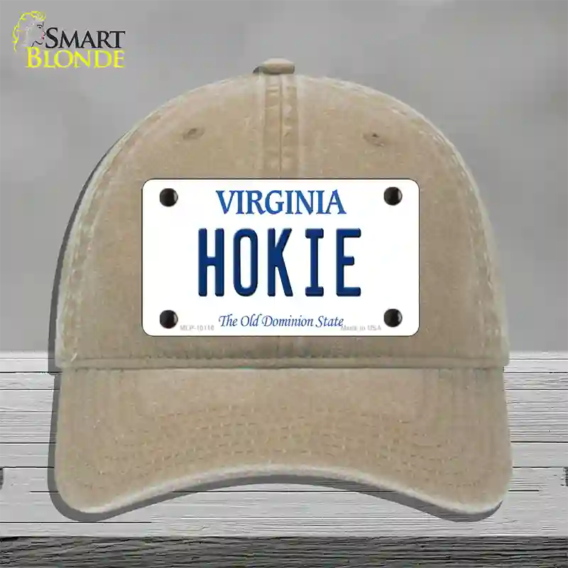 Hokie Virginia Novelty License Plate Hat Unconstructed Cotton / Khaki