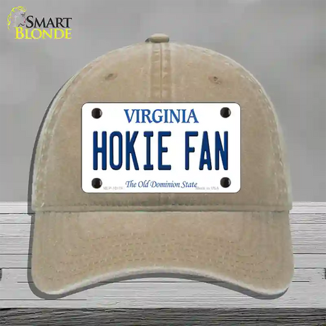 Hokie Fan Virginia Novelty License Plate Hat Unconstructed Cotton / Khaki