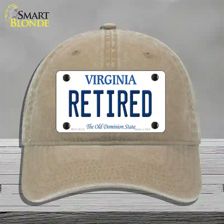 Retired Virginia Novelty License Plate Hat Unconstructed Cotton / Khaki