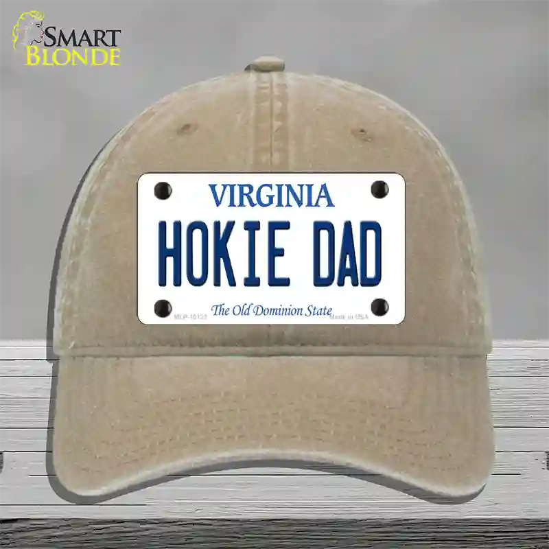 Hokie Dad Virginia Novelty License Plate Hat Unconstructed Cotton / Khaki