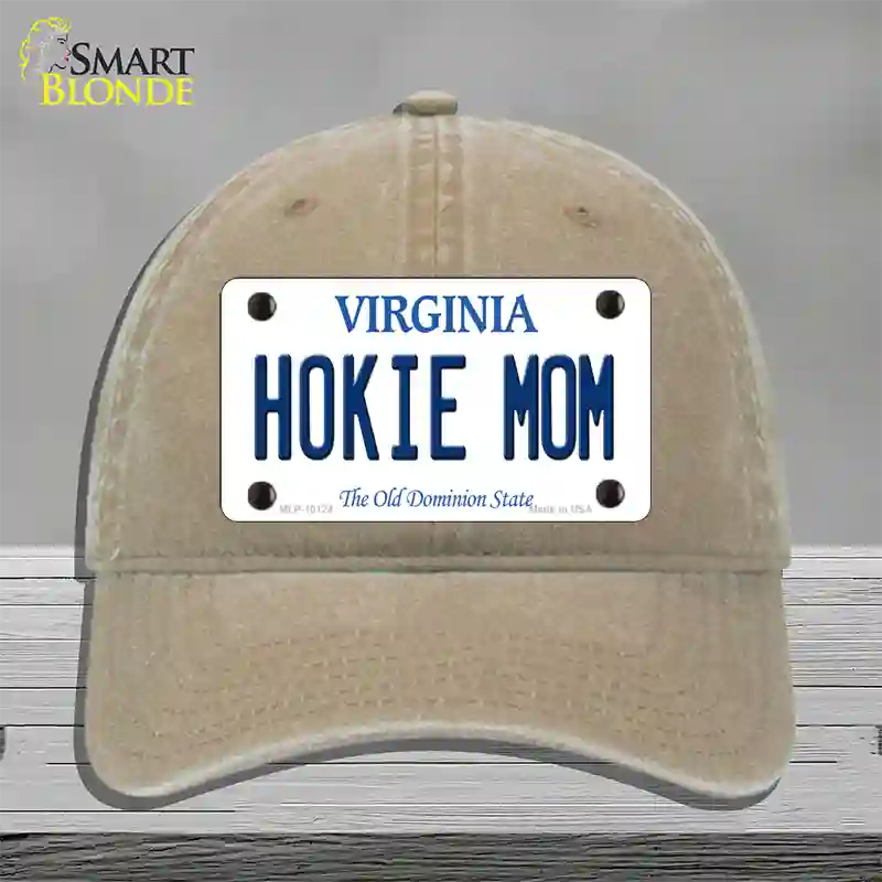 Hokie Mom Virginia Novelty License Plate Hat Unconstructed Cotton / Khaki