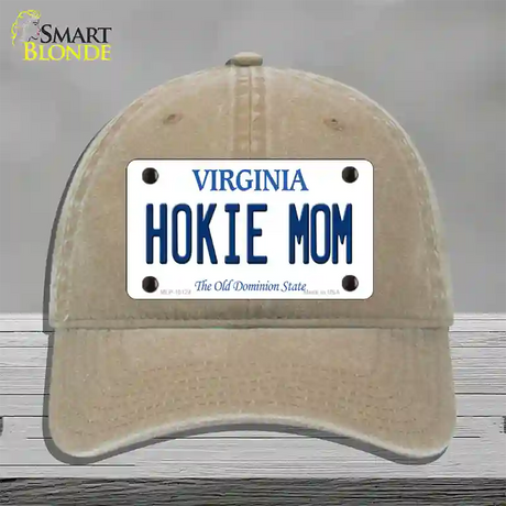 Hokie Mom Virginia Novelty License Plate Hat Unconstructed Cotton / Khaki