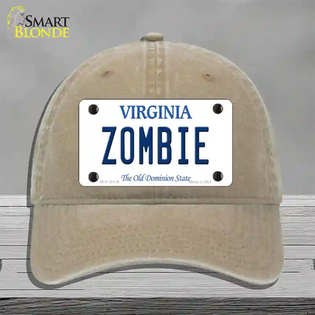 Zombie Virginia Novelty License Plate Hat Unconstructed Cotton / Khaki