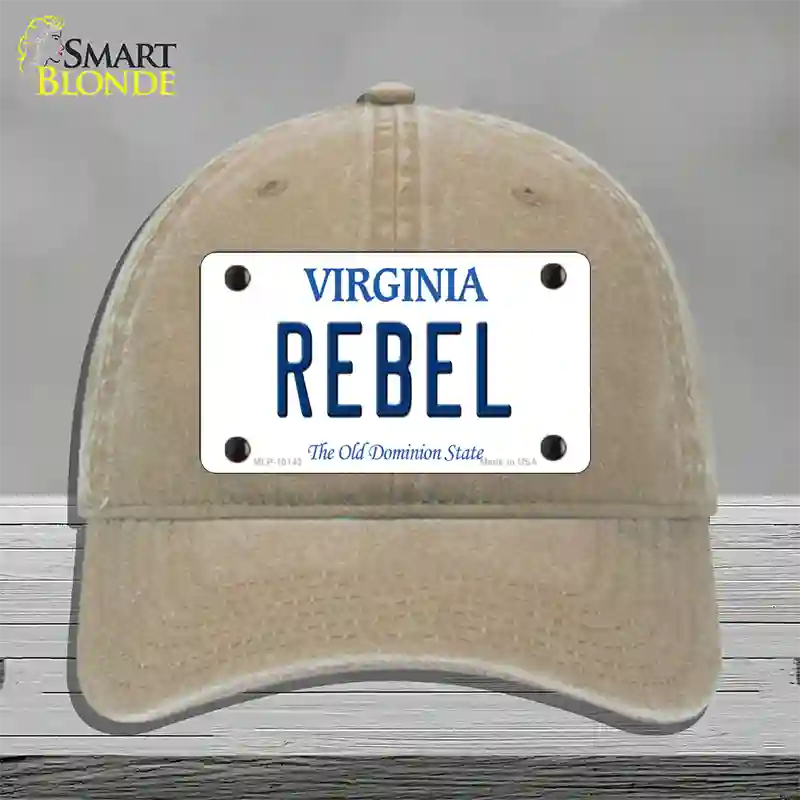 Rebel Virginia Novelty License Plate Hat Unconstructed Cotton / Khaki