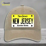 New Jersey Garden State Novelty License Plate Hat Unconstructed Cotton / Khaki