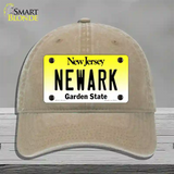 Newark New Jersey Novelty License Plate Hat Unconstructed Cotton / Khaki