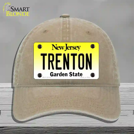 Trenton New Jersey Novelty License Plate Hat Unconstructed Cotton / Khaki