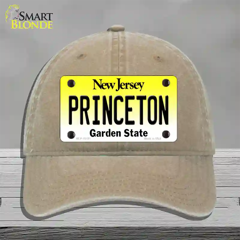 Princeton New Jersey Novelty License Plate Hat Unconstructed Cotton / Khaki