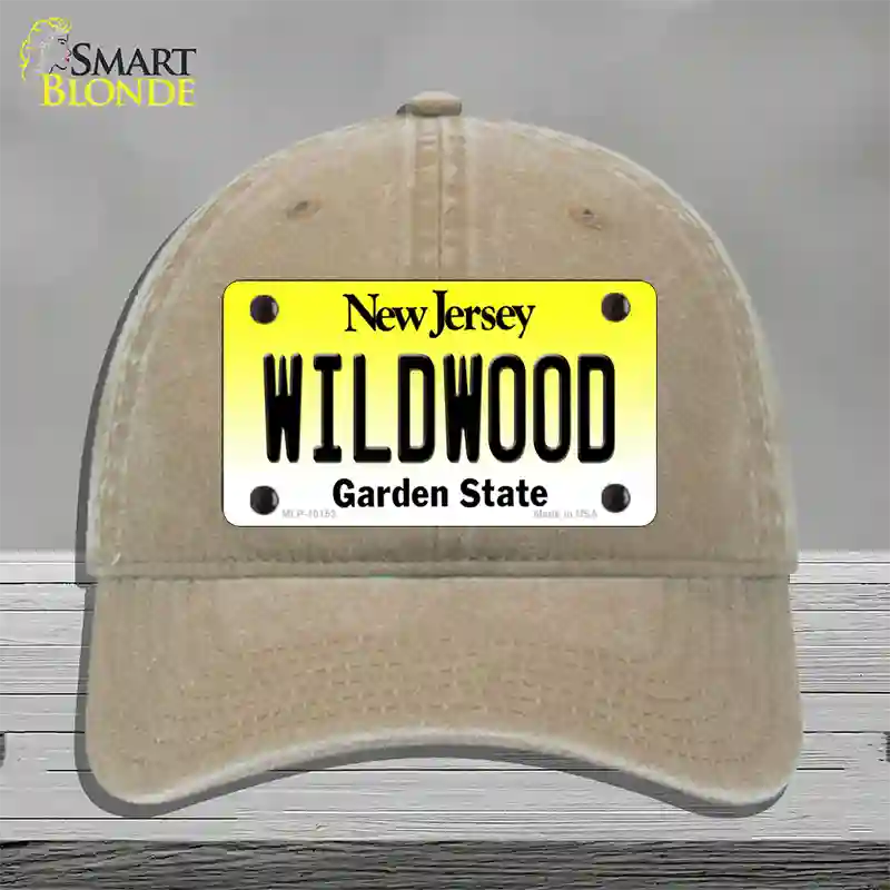 Wildwood New Jersey Novelty License Plate Hat Unconstructed Cotton / Khaki