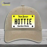 Hottie New Jersey Novelty License Plate Hat Unconstructed Cotton / Khaki