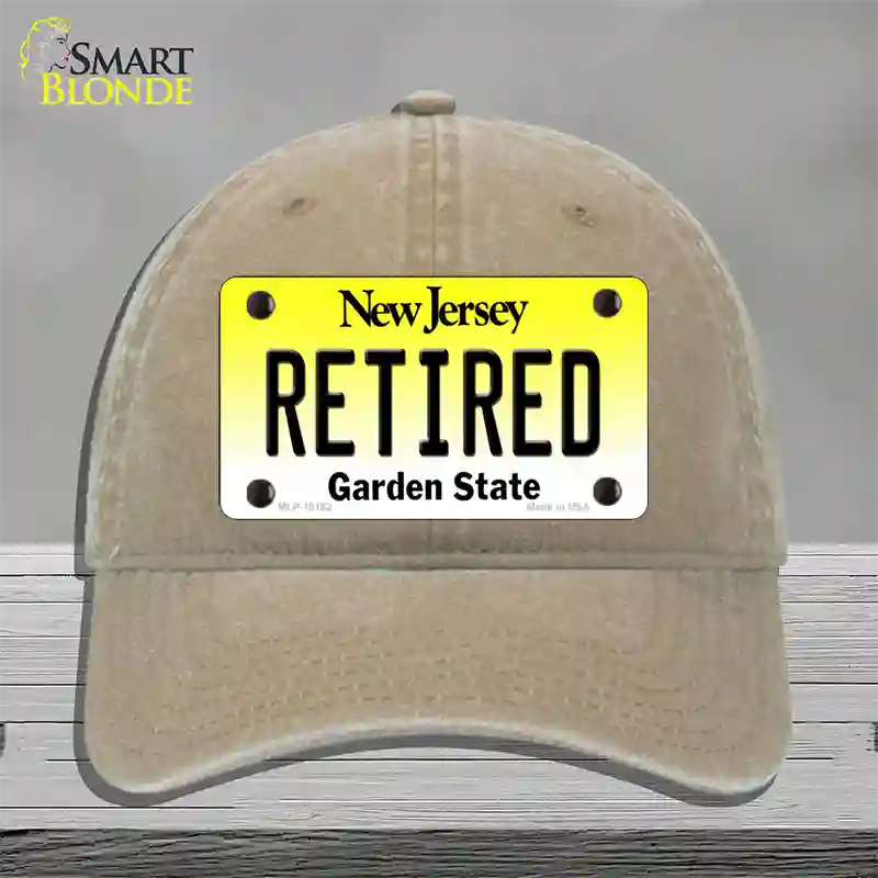 Retired New Jersey Novelty License Plate Hat Unconstructed Cotton / Khaki