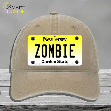 Zombie New Jersey Novelty License Plate Hat Unconstructed Cotton / Khaki