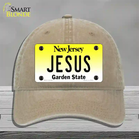 Jesus New Jersey Novelty License Plate Hat Unconstructed Cotton / Khaki