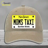 Moms Taxi New Jersey Novelty License Plate Hat Unconstructed Cotton / Khaki