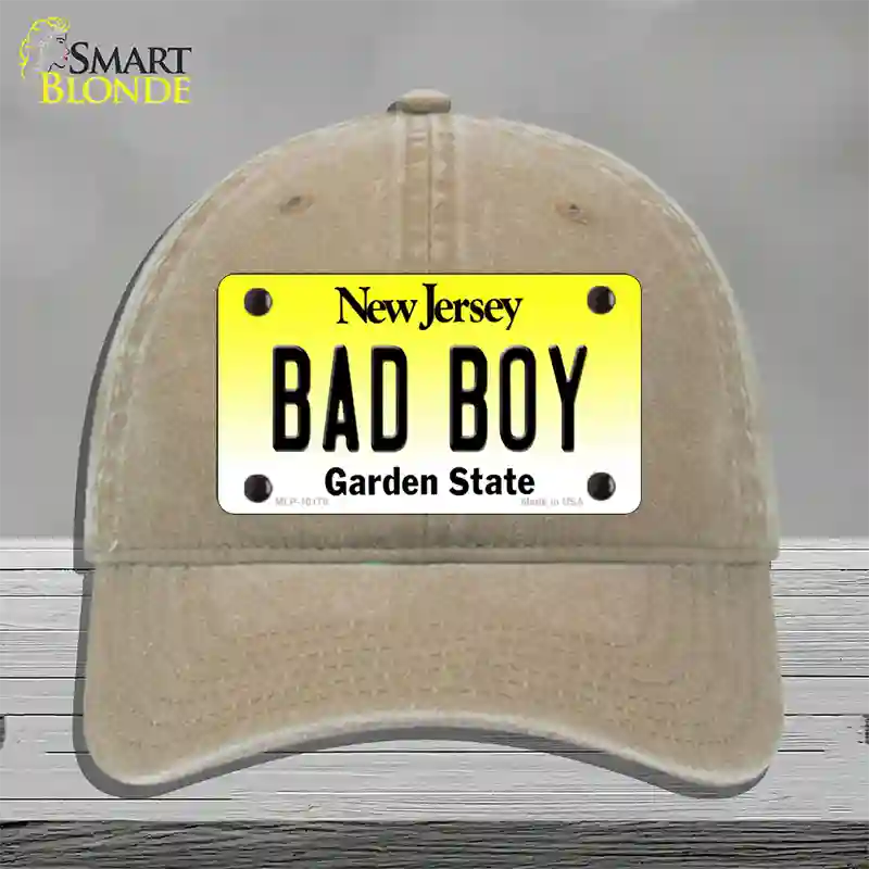 Bad Boy New Jersey Novelty License Plate Hat Unconstructed Cotton / Khaki