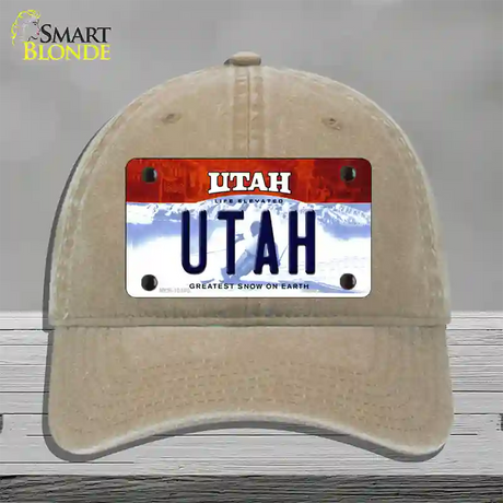 Utah Life Elevated Novelty License Plate Hat Unconstructed Cotton / Khaki