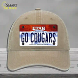 Go Cougars Utah Novelty License Plate Hat Unconstructed Cotton / Khaki