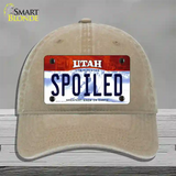 Spoiled Utah Novelty License Plate Hat Unconstructed Cotton / Khaki