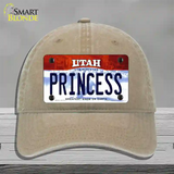 Princess Utah Novelty License Plate Hat Unconstructed Cotton / Khaki