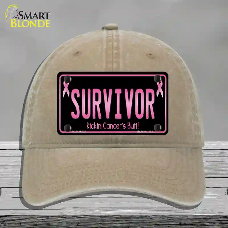 Survivor Novelty License Plate Hat Unconstructed Cotton / Khaki