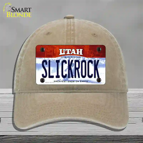 Slickrock Utah Novelty License Plate Hat Unconstructed Cotton / Khaki