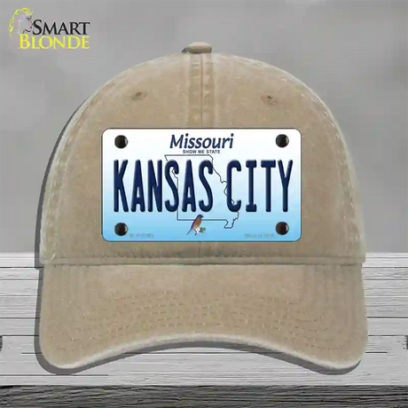 Kansas City Missouri Novelty License Plate Hat Unconstructed Cotton / Khaki