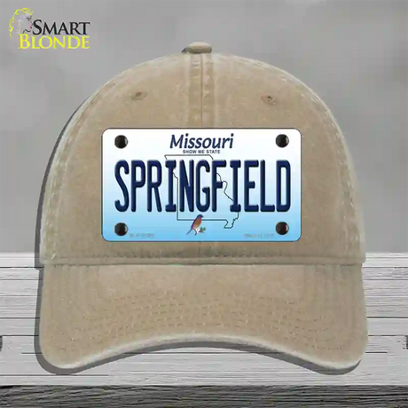 Springfield Missouri Novelty License Plate Hat Unconstructed Cotton / Khaki